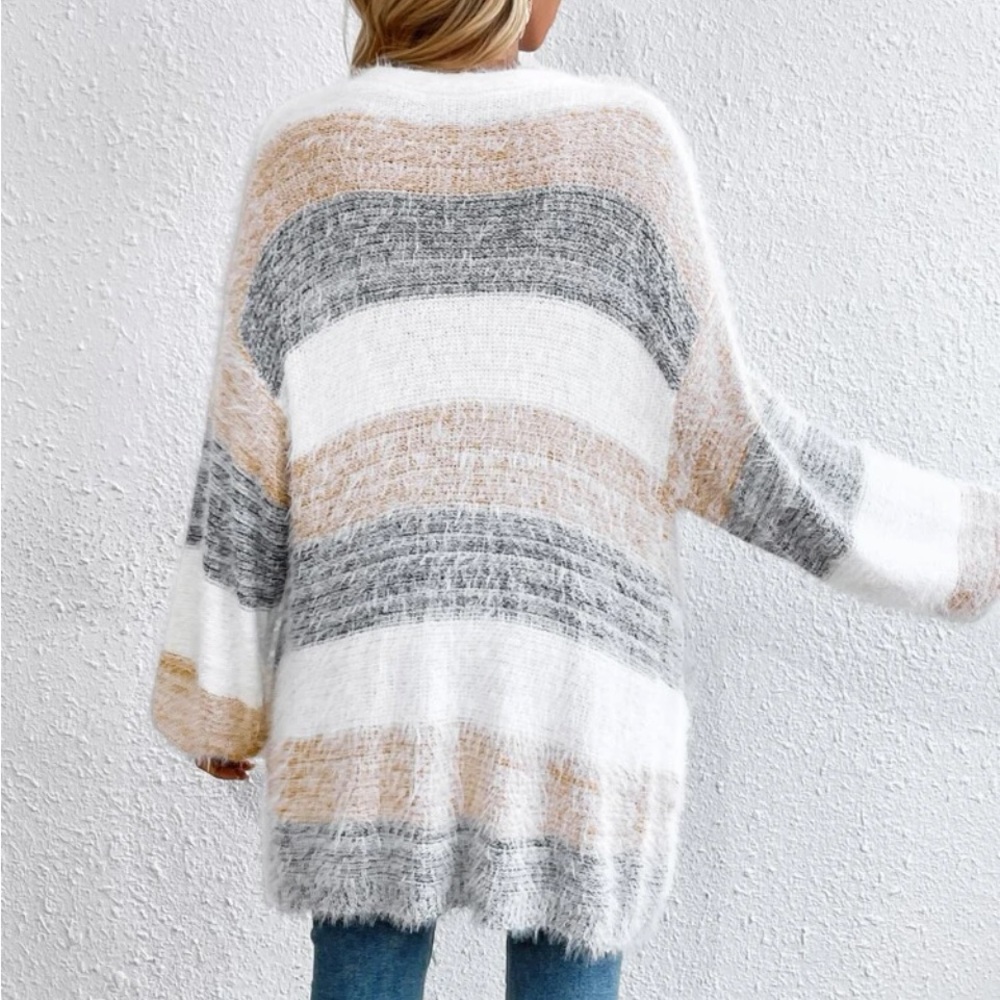 New color block open front cardigan - Picture 4 of 5